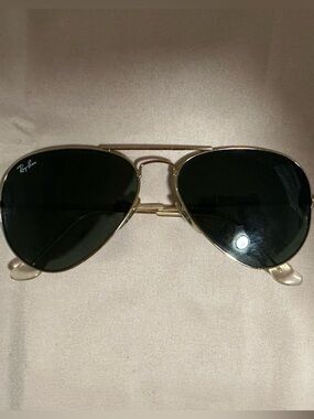 Ray-Ban Gold Frame Black Lens Aviator Sunglasses - Women Accessories